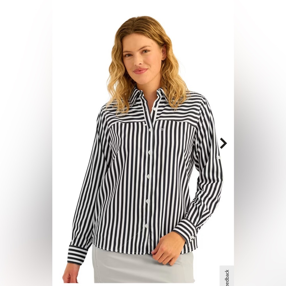NWT HUK Tide Point Novelty Long Sleeve Shirt Womens Fishing,Large